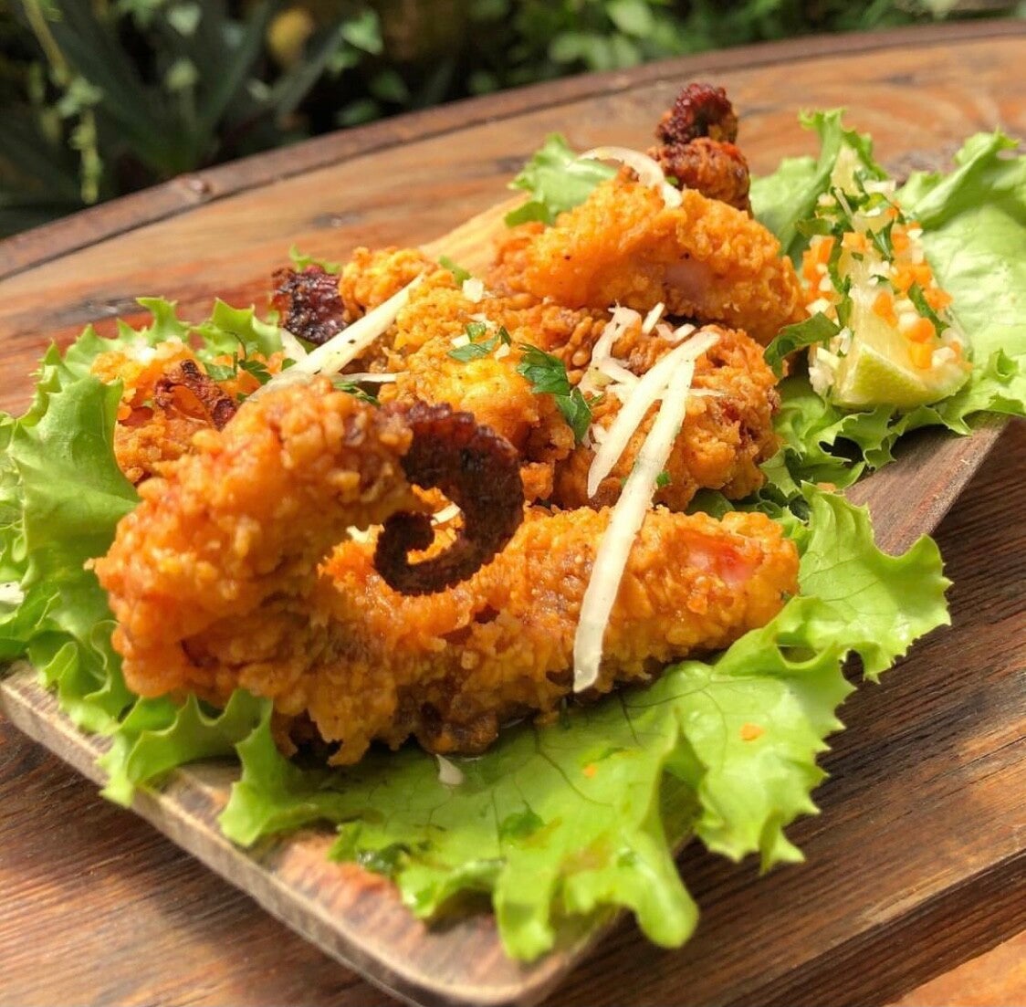Beignets de poulpe et crevettes