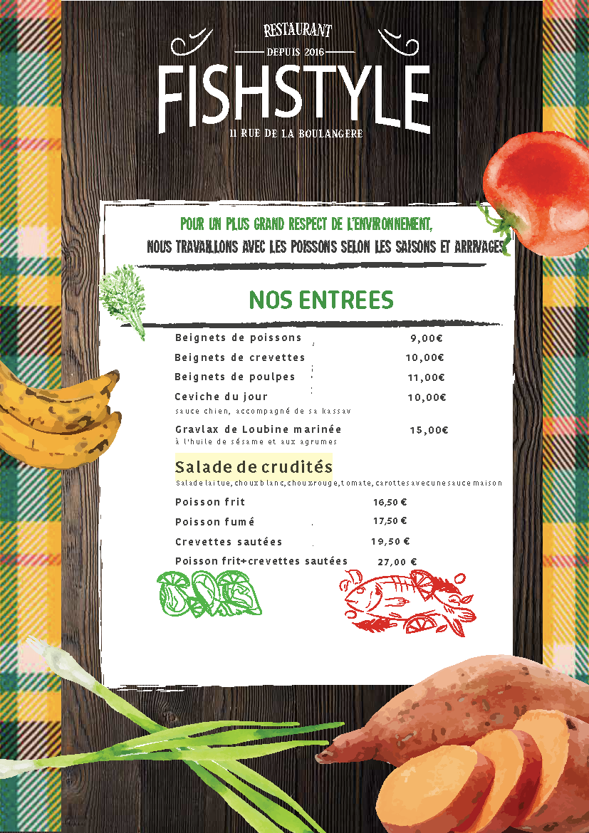 Menu Fish Style page 1