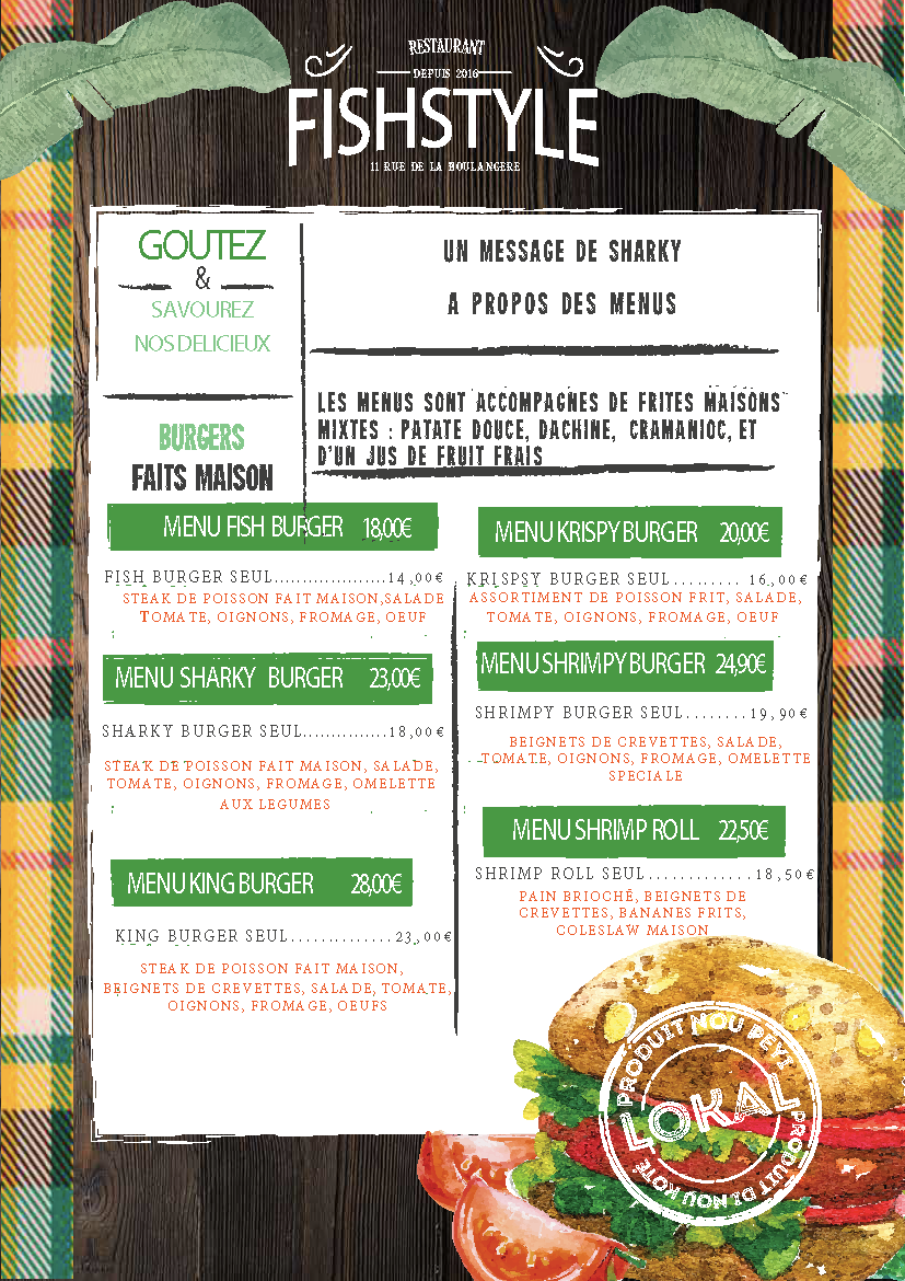 Menu Fish Style page 2